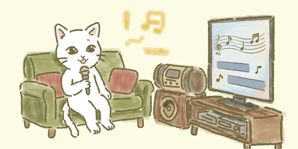 カラオケを行うと発声のリハビリになることを解説するイメージ画像