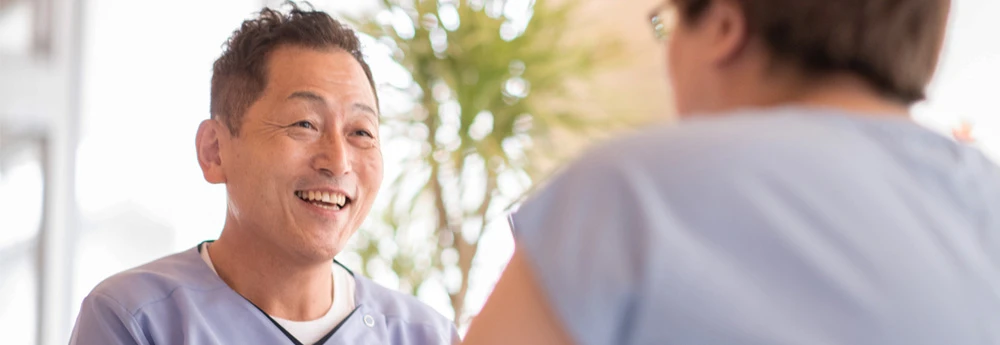 The Director of Moriue Acupuncture and Orthopedic Clinic, Hiroaki Yoshiike.