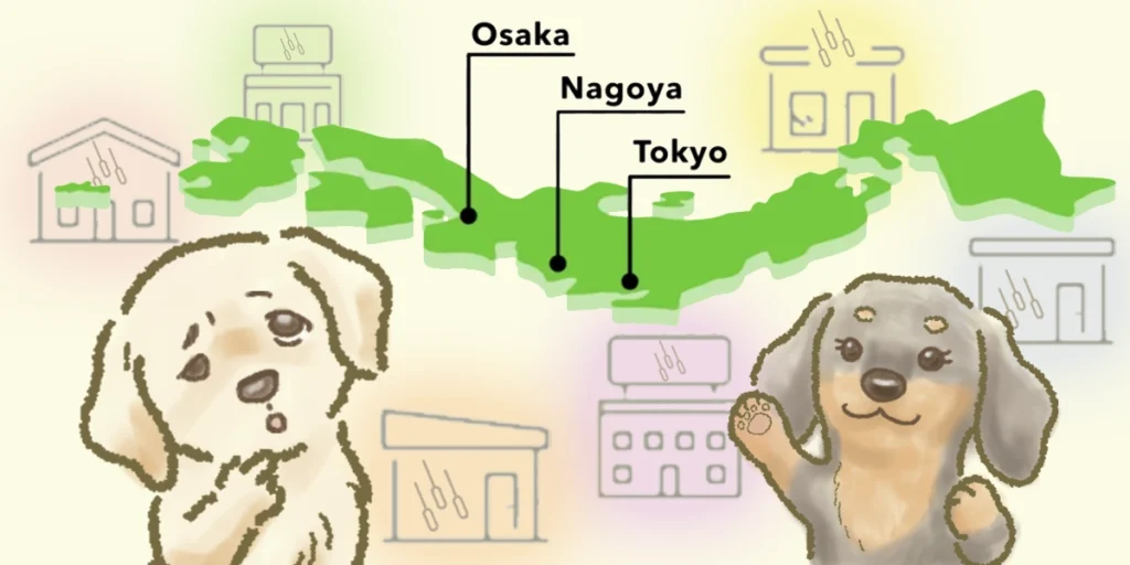 日本各地の多くの鍼灸院からどこを選べば良いのか悩む様子。